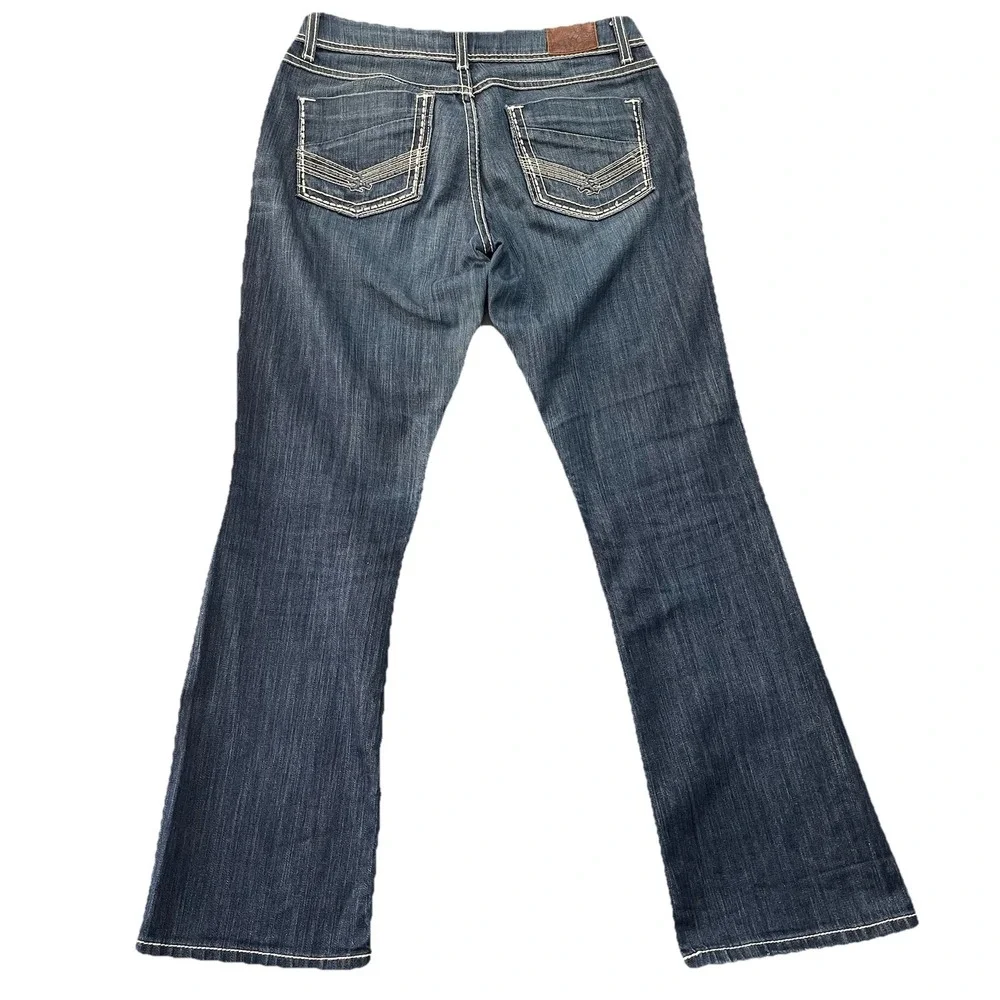 BKE‎ Women Jeans 29S Blue Kate Bootcut Contrast Stitch Low Rise Western Cowgirl
